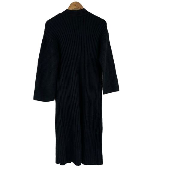 Toccin NY NWT Ribbed Open-front Bracelet-sleeve Whitney Topper Black Size XS/S - Picture 2 of 10